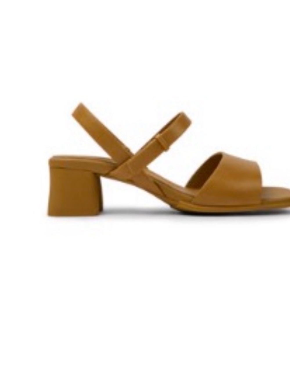 Camper Women's Cognac Leather Low Block Heel Slingback